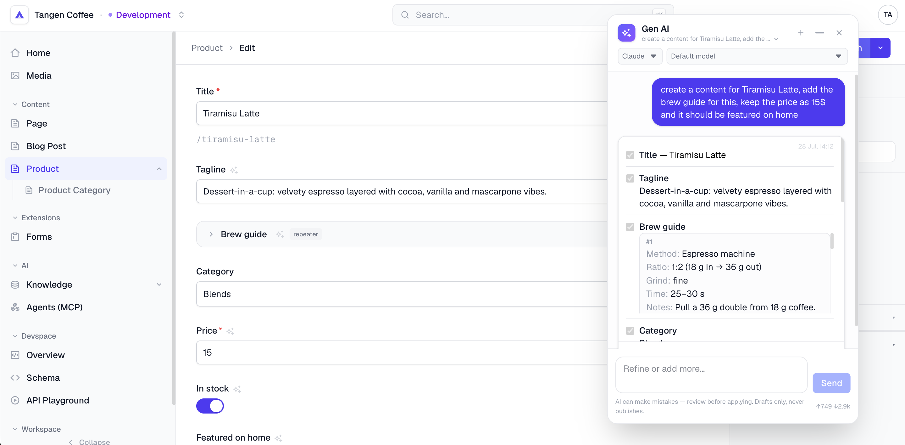 AI content assistant